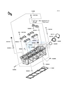 Z1000SX ZX1000GBF FR GB XX (EU ME A(FRICA) drawing Cylinder Head