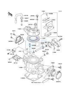 KX85 / KX85 II KX85A7F EU drawing Cylinder Head/Cylinder