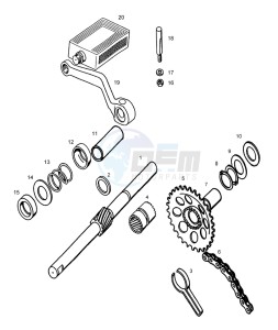 SPRINT 50 drawing Start mechanism-pedal