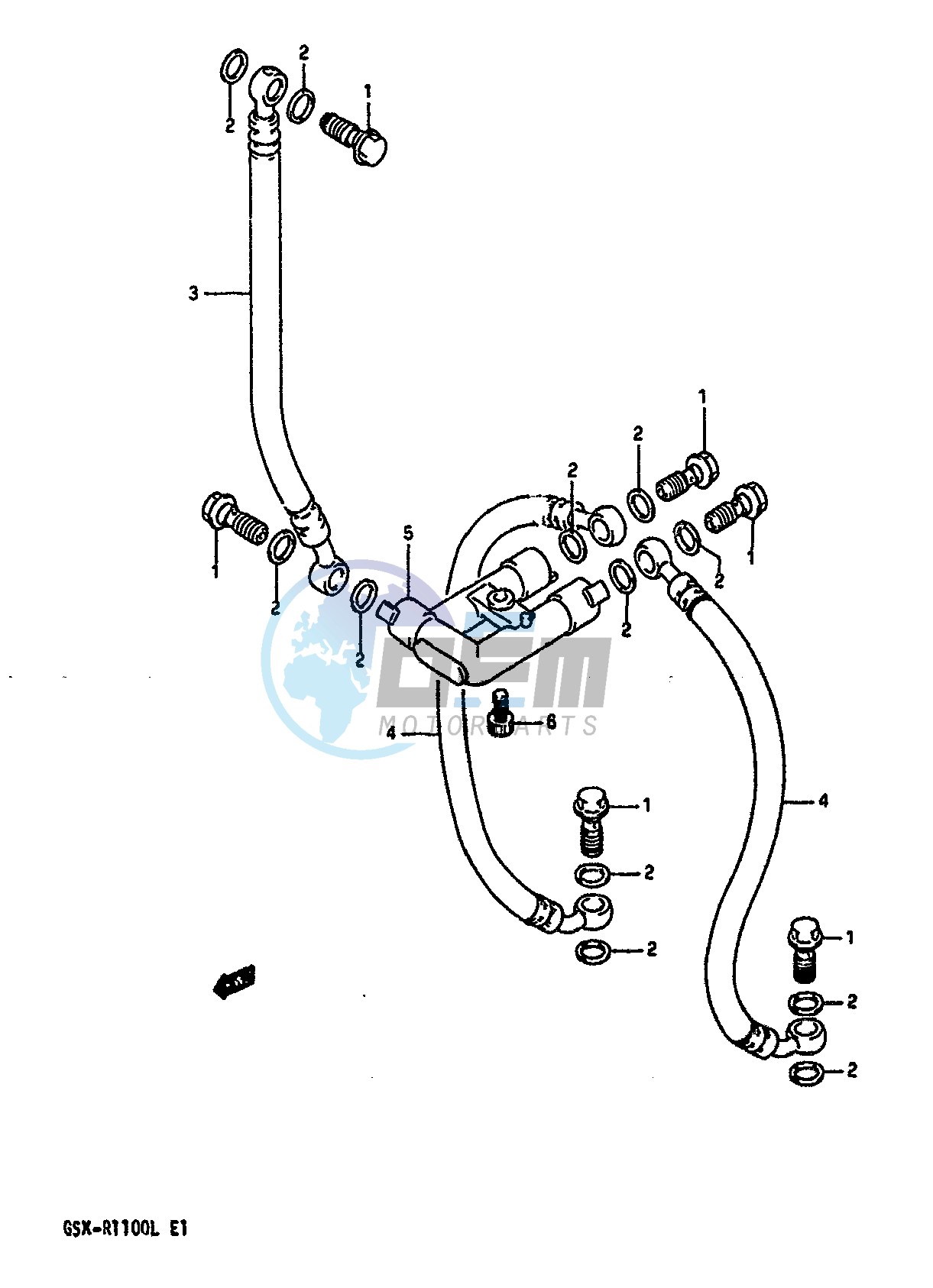 FRONT BRAKE HOSE (MODEL L E24)