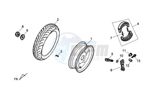 CELLO ALLO 125 drawing REAR WHEEL