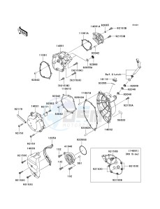 ZX 1000 D [NINJA ZX-10R] (D6F-D7FA) D7F drawing ENGINE COVER-- S- -