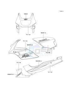 EX 500 D [NINJA 500R] (D6F-D9F) D7F drawing DECALS-- YELLOW- --- D7F- -