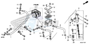 CB500FAD CB500F ABS Continue » UK - (E) drawing REAR BRAKE MASTER CYLINDER (ABS)