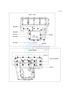 ZR 1000 A [Z1000] (A1-A3) A3 drawing CRANKCASE BOLT PATTERN