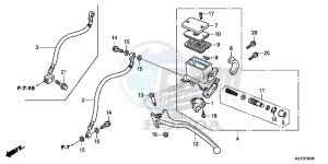 SH125D SH125i UK - (E) drawing REAR BRAKE MASTER CYLINDER