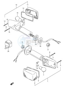 GSX-R1100W (E2) drawing TURNSIGNAL LAMP (MODEL P R)