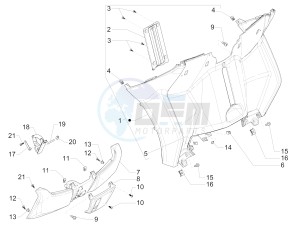 MP3 500 Sport Business ABS (NAFTA) drawing Front glove-box - Knee-guard panel