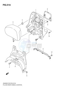 AN400 (E3-E28) Burgman drawing PILLION RIDER HANDLE (CENTER)(MODEL K4)