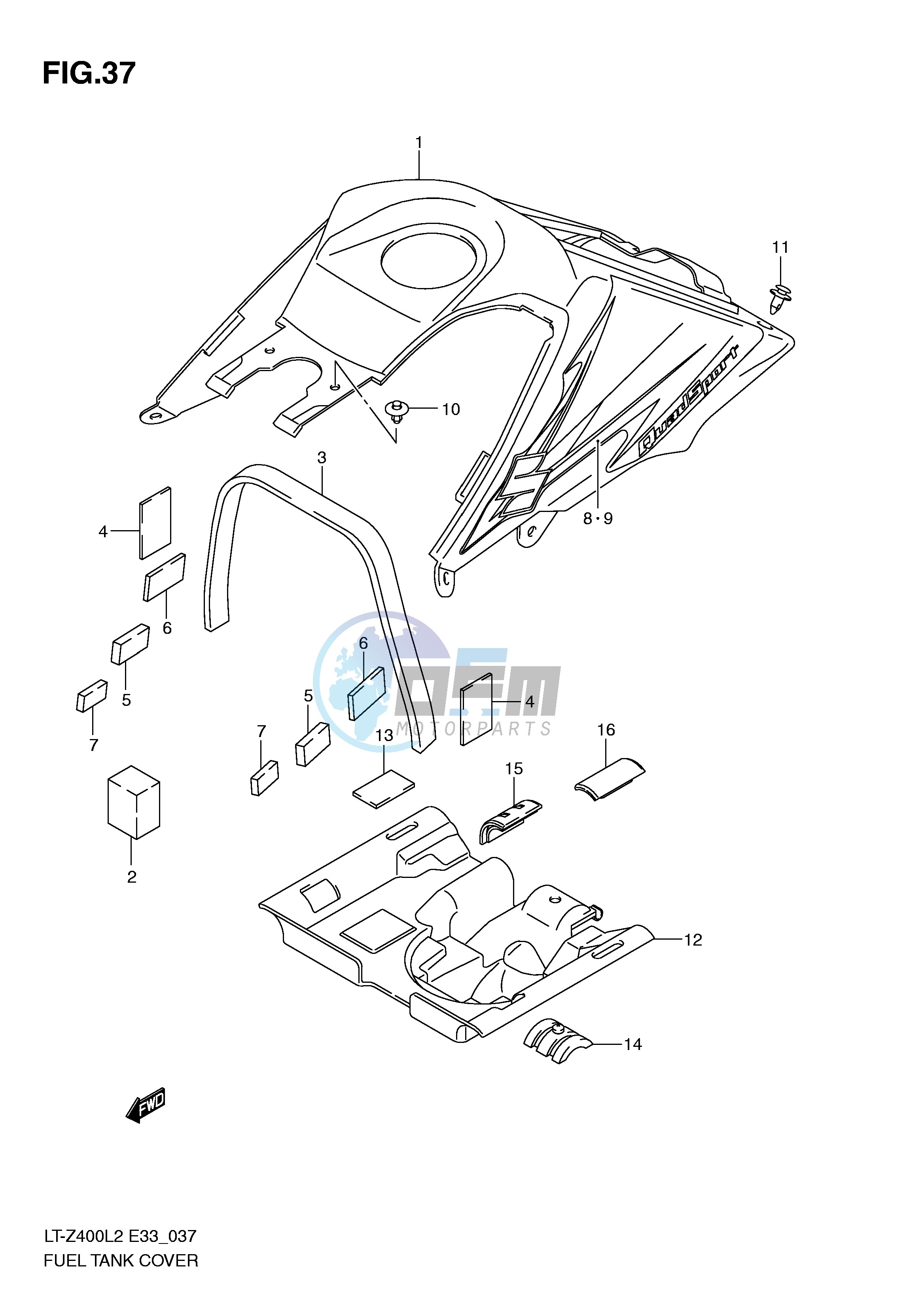 FUEL TANK COVER (LT-Z400L2 E33)