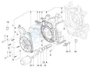 Typhoon 125 4T 2V E3 (NAFTA) drawing Flywheel magneto cover - Oil filter