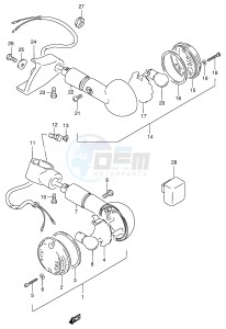 VS600GL (E2) INTRUDER drawing TURN SIGNAL LAMP (MODEL T V)