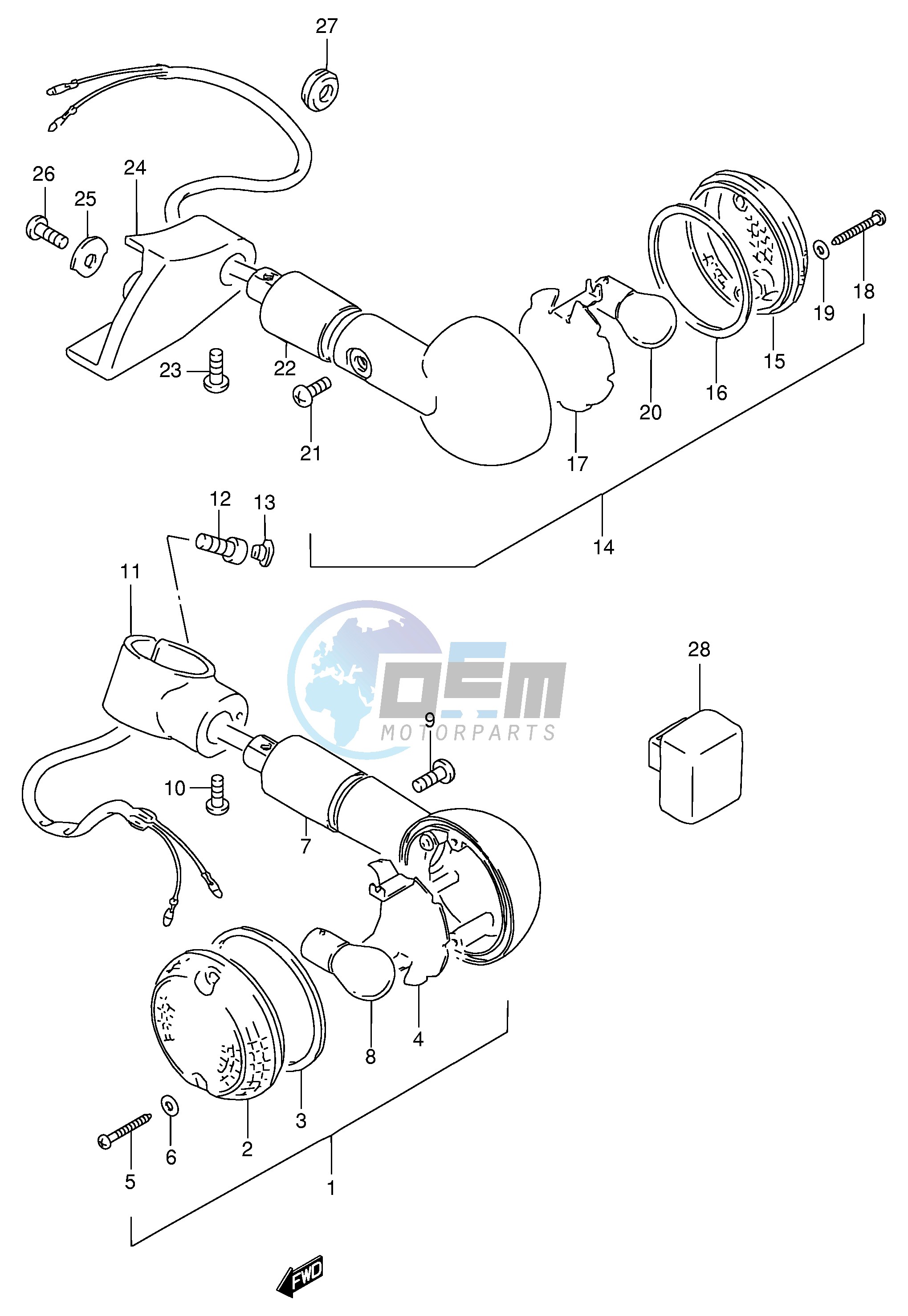 TURN SIGNAL LAMP (MODEL T V)