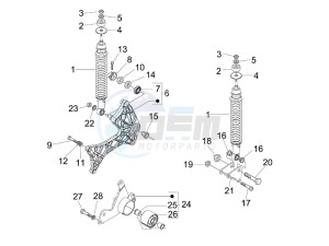 Granturismo 200 L UK drawing Rear suspension - Shock absorber - s