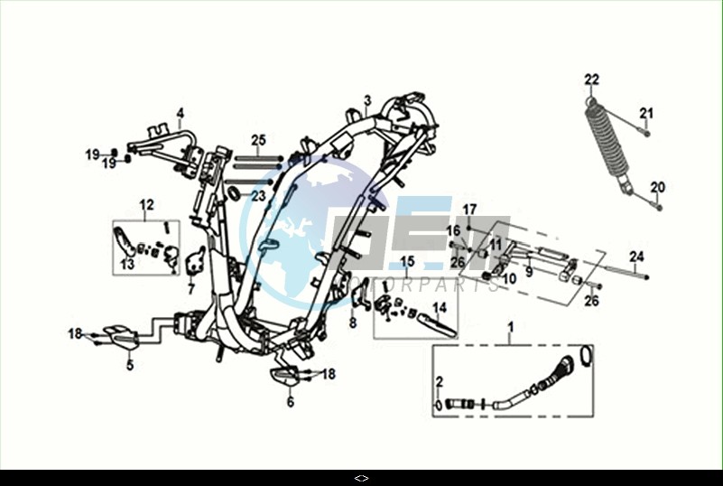 FRAME BODY ENGINE MOUNT