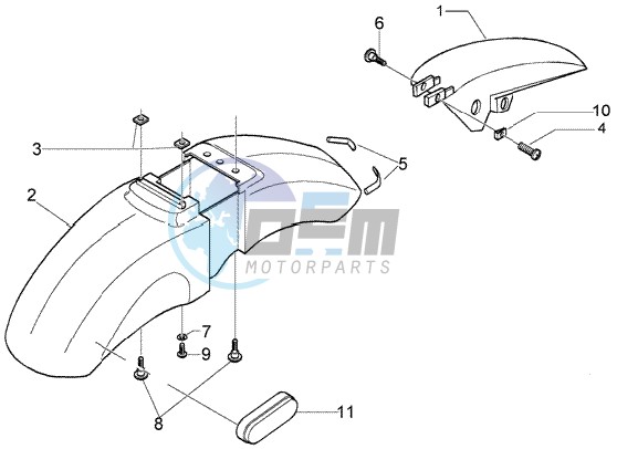 Front and rear mudguard