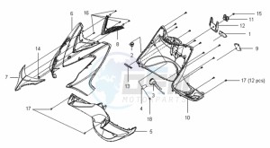 VS 125 EURO3 drawing COWLING FRONT / COWLING INNER