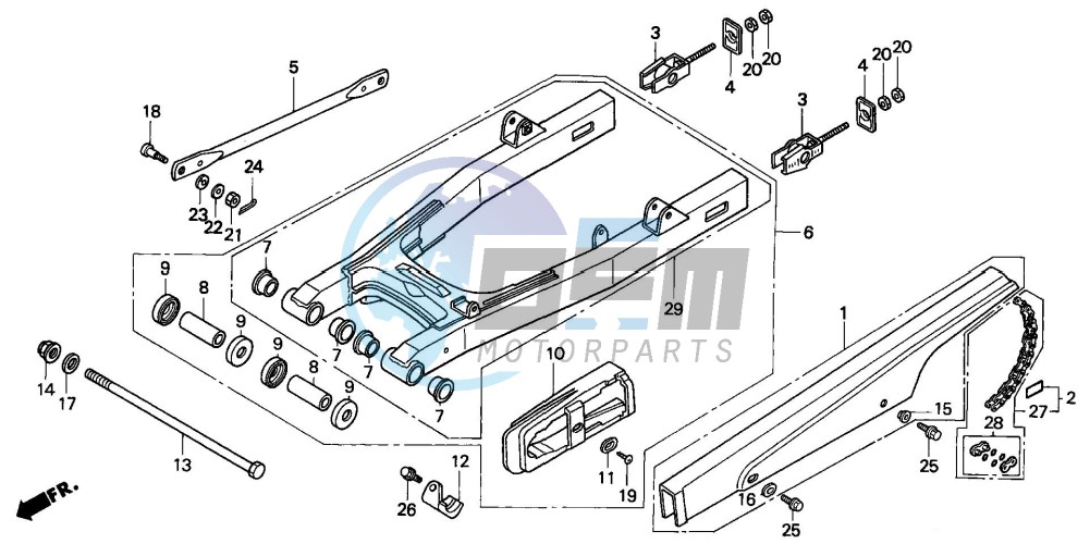 REAR SWINGARM/CHAIN CASE