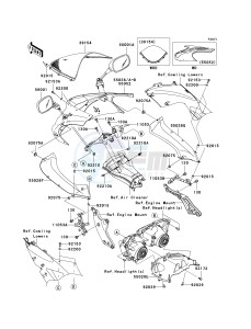 ZX 1000 D [NINJA ZX-10R] (D6F-D7FA) D7FA drawing COWLING