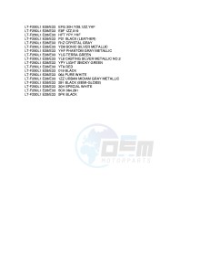 LT-F250 (E28-E33) drawing * COLOR CHART *