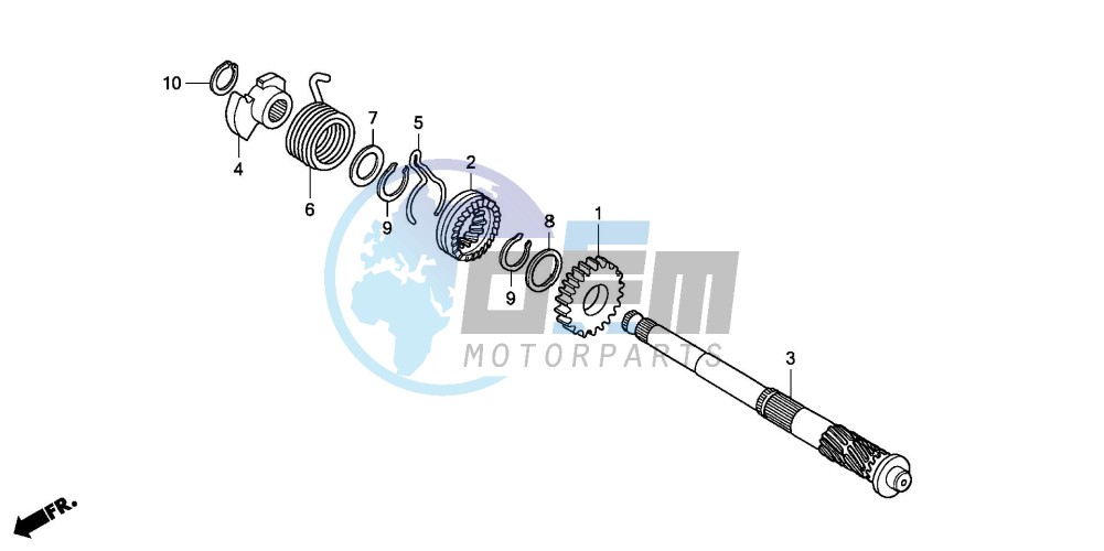 KICK STARTER SPINDLE