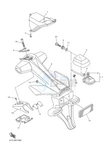 YZF-R1 998 R1 (2CR1 2CR2) drawing TAILLIGHT