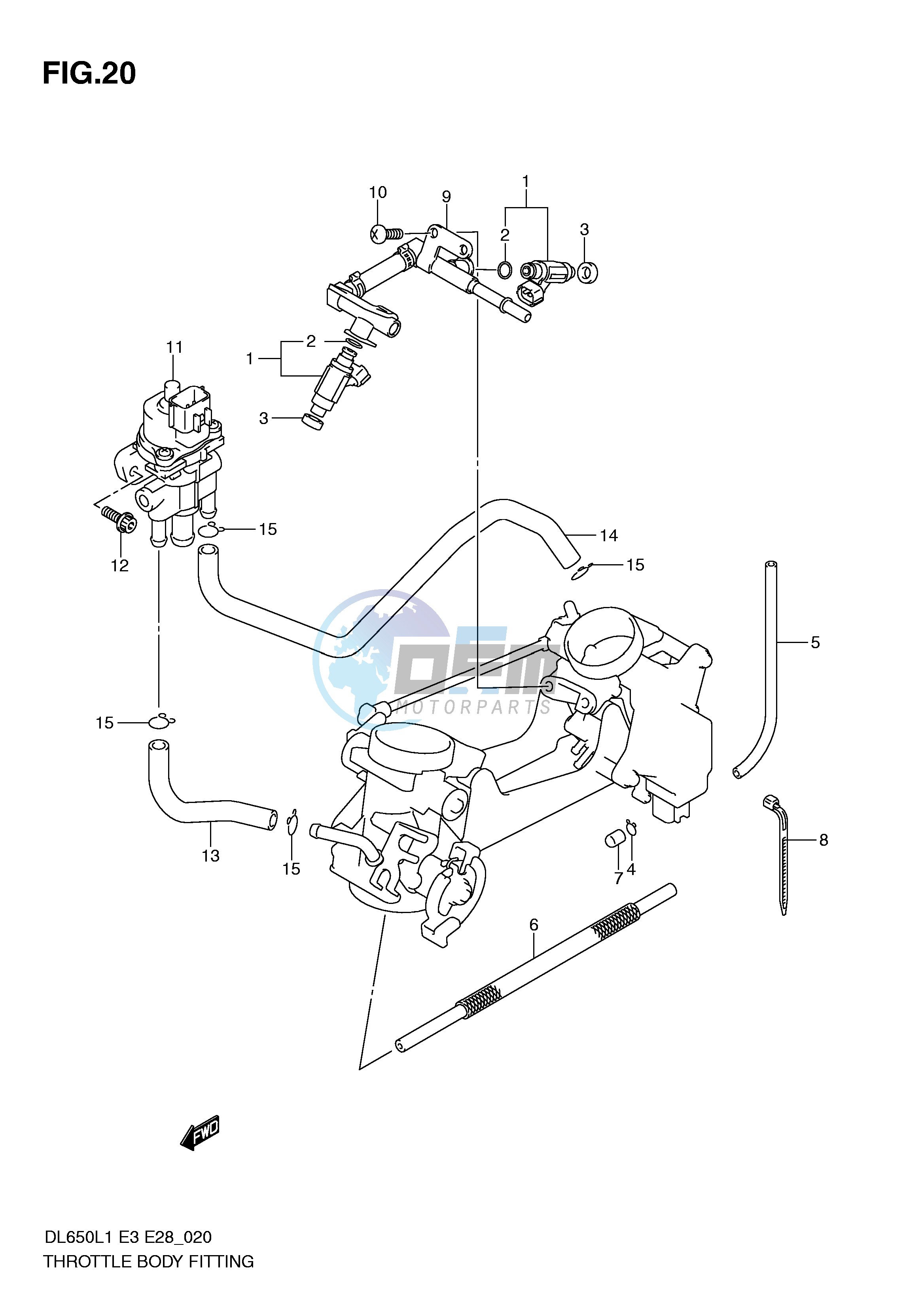 THROTTLE BODY FITTING (DL650AL1 E3)