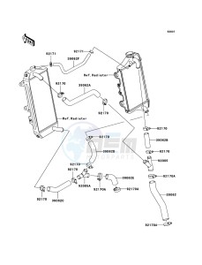 KX450F KX450D7F EU drawing Water Pipe