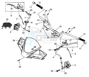 HD 125 EVO drawing HANDLEBAR / BRAKE LEVERS / BRAKE CALIPER