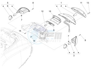 LX 150 4T 3V IE NOABS E3 (APAC) drawing Rear headlamps - Turn signal lamps