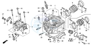 TRX450ER drawing CYLINDER HEAD