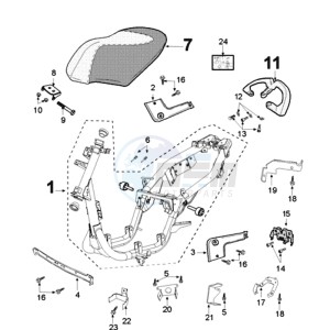 VIVA 3 L 50 4T drawing FRAME AND SADDLE