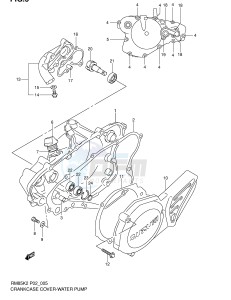 RM85 (P2) drawing CRANKCASE COVER - WATER PUMP