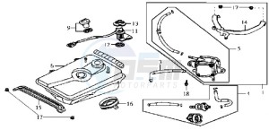 JET EURO X 50 drawing FUEL TANK - FUEL CUT