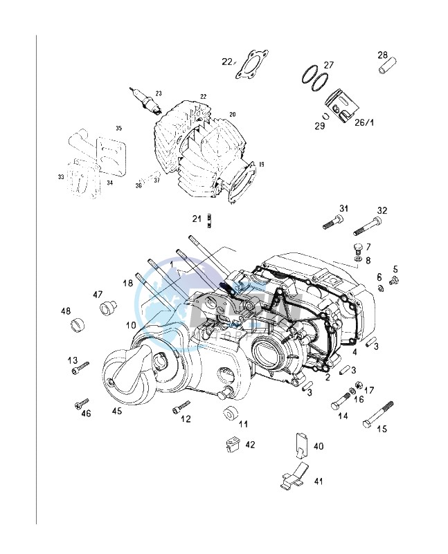 Crankcase-cylinder-piston