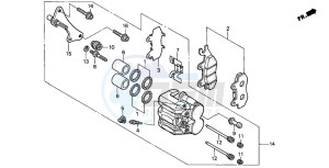 VT125C2 drawing FRONT BRAKE CALIPER