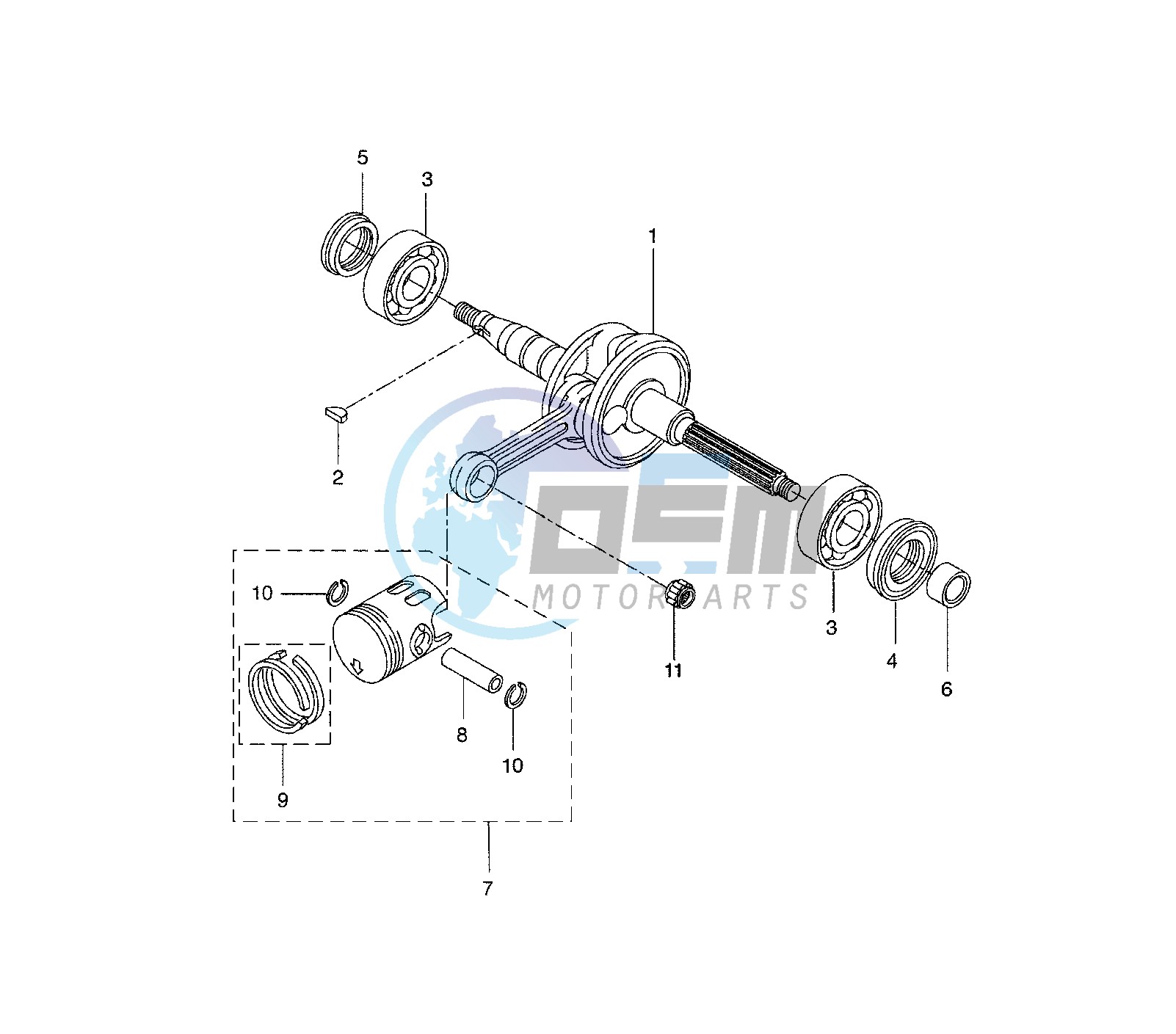 CRANKSHAFT AND PISTON