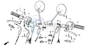 CG125 drawing HANDLE LEVER/SWITCH/ CABLE