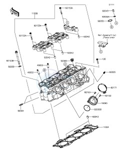 NINJA ZX-6R ABS ZX636FGF FR GB XX (EU ME A(FRICA) drawing Cylinder Head