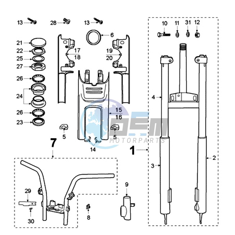 FRONT FORK / STEERINGHEAD