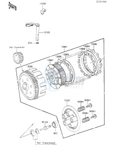 KL 250 C [KLR250] (C1-C2) [KLR250] drawing CLUTCH