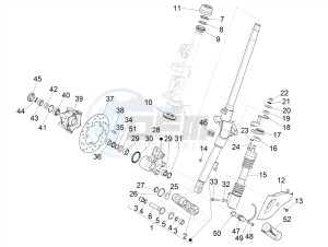 SPRINT 50 4T-3V E4 (EMEA) drawing Fork/steering tube - Steering bearing unit