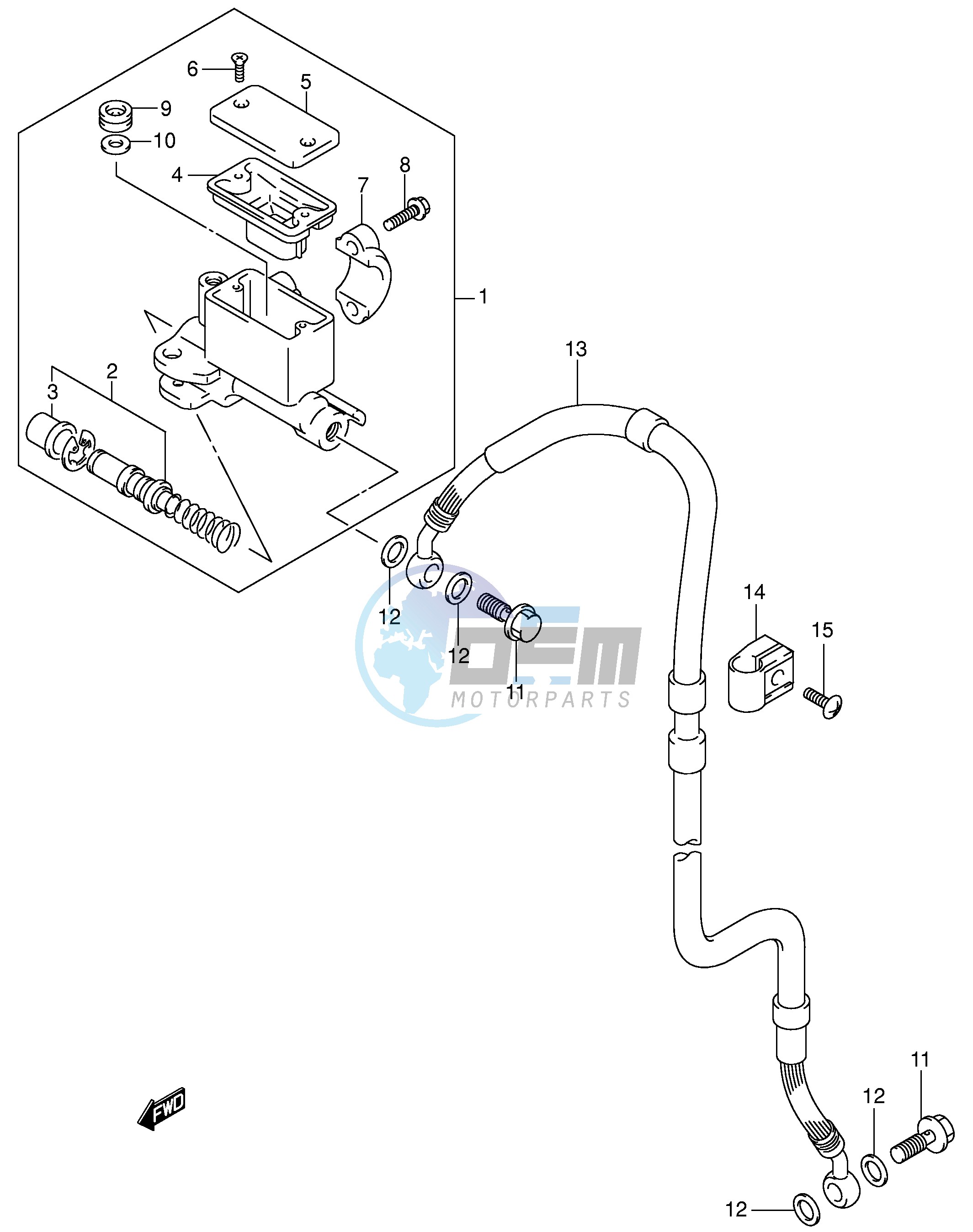 FRONT MASTER CYLINDER (DR-Z400EY EK1 EK2 EK3 EK4 E24)