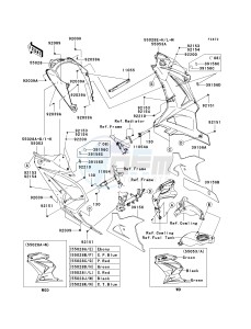 EX250 J [NINJA 250R] (J8F-J9FA) J8F drawing COWLING LOWERS