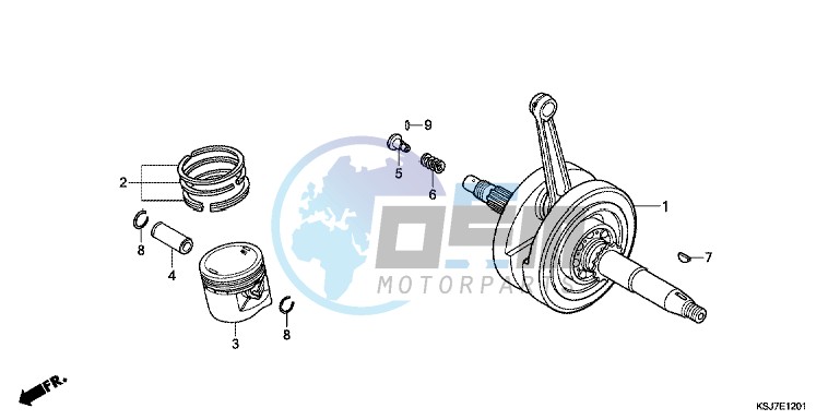 CRANKSHAFT/ PI STON (CRF100F)