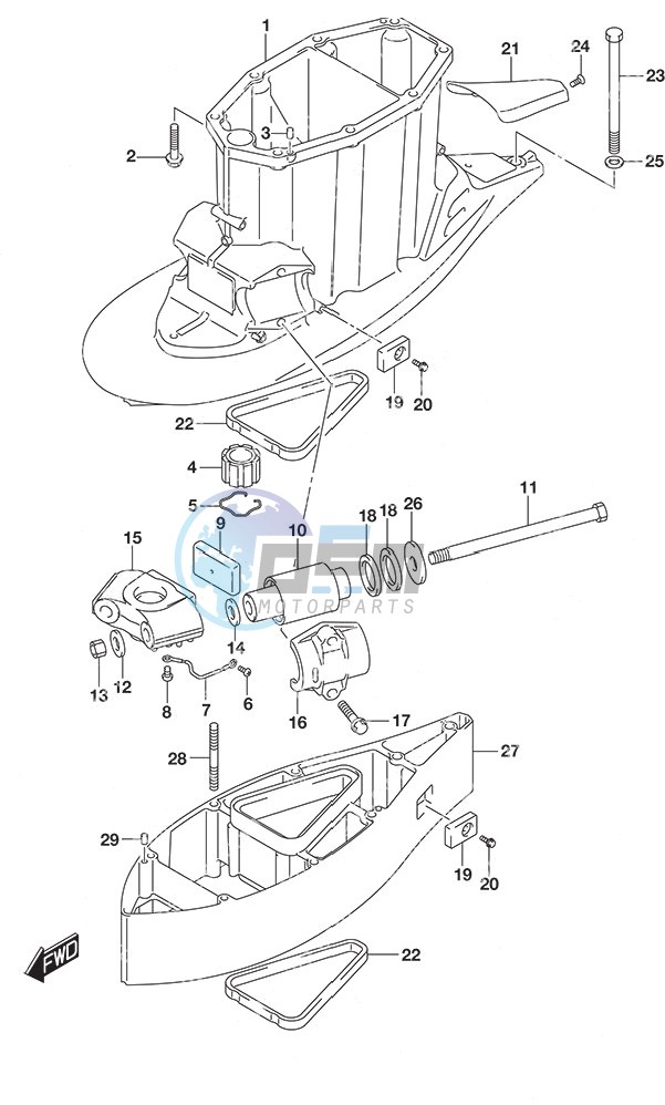 Drive Shaft Housing w/Transom (XX)