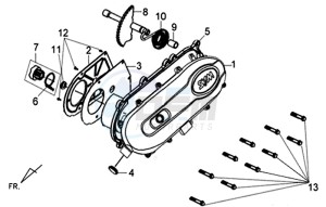 X'PRO 50 (45 KM/H) (AE05W4-FR) (L4-M1) (M1 - 2021) drawing CRANKCASECOVER LEFT