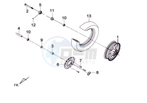 MIO 50 SPORT 25 KMH drawing FRONT WHEEL / BRAKE DISC