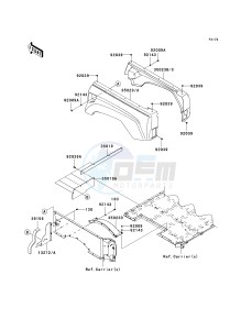 KRF 750 G [TERYX 750 FI 4X4] (G9F) G9F drawing REAR FENDER-- S- -