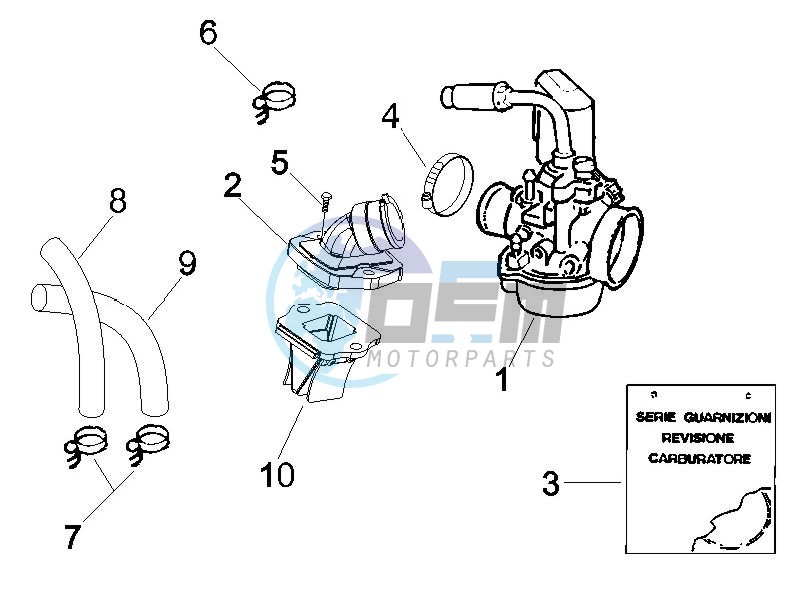 Carburettor assembly - Union pipe